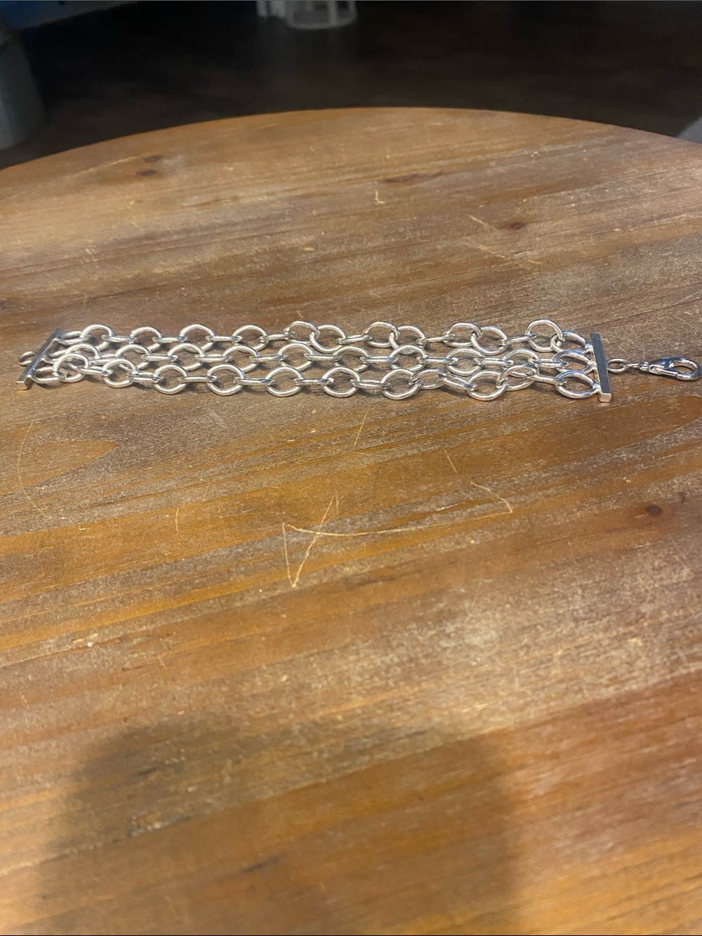 Silver Multi-Row Chain Link Bracelet - Women Jewelry